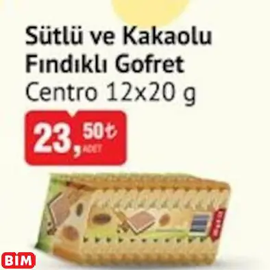 CENTRO SÜTLÜ VE KAKAOLU FINDIKLI GOFRET